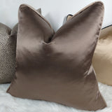 Duchess Chocolate piped in Antique gold Satin Luxury Cushion Cover