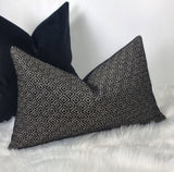 Linden Handmade Cushion Cover Black Charcoal Beige Geometric weave