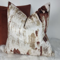 Wish Antique Burnt Orange Abstract design Handmade Cushion Cover