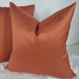 Plain Orange / Pumpkin Spice  Handmade Luxury Slightly Ribbed Satin Cushion Cover