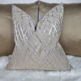 Vittata Mink / Gold Criss Cross Design Cushion Cover