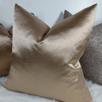 Luxury Satin Cushion cover Champagne Gold Fabric, Elegant home decor