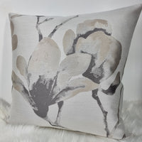 Harlequin "LOTUS in DOVE MOONSTONE" Handmade Cushion Cover Silver VELVET Reverse