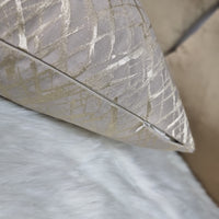 Vittata Mink / Gold Criss Cross Design Cushion Cover