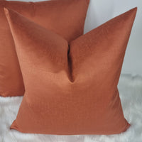 Plain Orange / Pumpkin Spice  Handmade Luxury Slightly Ribbed Satin Cushion Cover