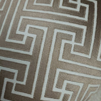 Greek Key in Linen Brown Cushion Cover