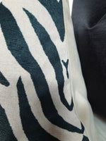 Velvet Zebra Print Cushion Cover Animal Print Cream & Black