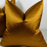 Elegance Ochre Gold Beautiful Soft Satin Cushion Cover