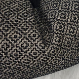 Linden Handmade Cushion Cover Black Charcoal Beige Geometric weave