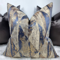 Mystique Blue & Gold Handmade Cushion Cover