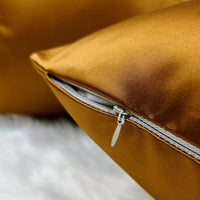 Elegance Ochre Gold Beautiful Soft Satin Cushion Cover