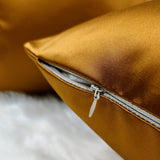 Elegance Ochre Gold Beautiful Soft Satin Cushion Cover