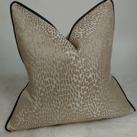 Antelope Black piped Champagne Gold Cushion cover