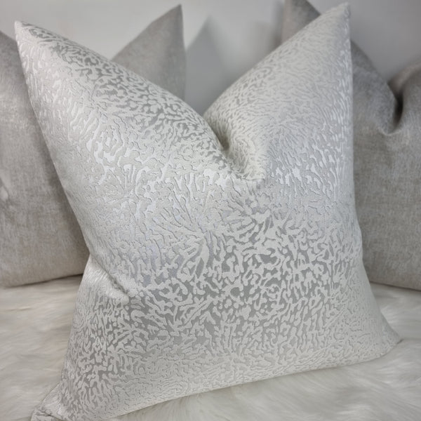 Amelie Textured Jacquard White Cushion Cover