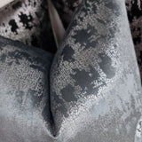 Steel Mercury Fabric Cushion Cover with Silver Metallic Sparkle Velvet