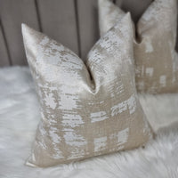 Luminous In Champagne Gold Metallic Shimmer Luxury Cushion Cover