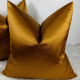 Elegance Ochre Gold Beautiful Soft Satin Cushion Cover