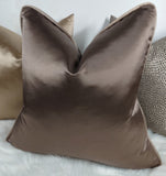 Duchess Chocolate piped in Antique gold Satin Luxury Cushion Cover