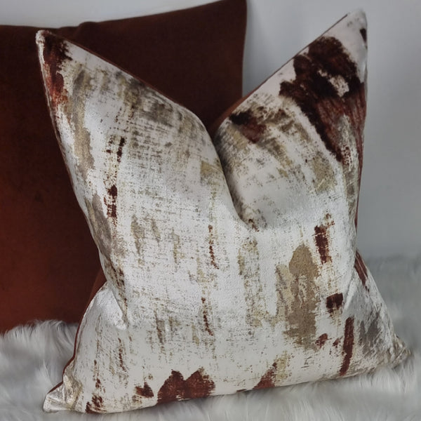 Wish Antique Burnt Orange Abstract design Handmade Cushion Cover