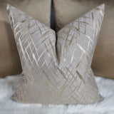 Vittata Mink / Gold Criss Cross Design Cushion Cover