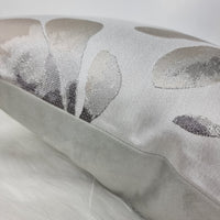 Harlequin "LOTUS in DOVE MOONSTONE" Handmade Cushion Cover Silver VELVET Reverse