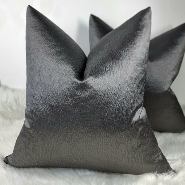 Anshu Graphite / Grey / Steel Luxury Home Cushion Cover for sofa bed or chair