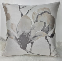 Harlequin "LOTUS in DOVE MOONSTONE" Handmade Cushion Cover Silver VELVET Reverse