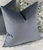 John Lewis Luxury Knitted Velvet in Thistle / Slate Blue Fabric Cushion Cover