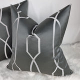 John Lewis "HAYDEN" Steel Grey Modern Geo Fabric Cushion Cover 18x18”