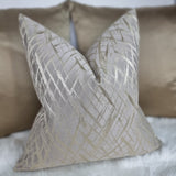 Vittata Mink / Gold Criss Cross Design Cushion Cover