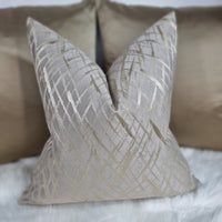 Vittata Mink / Gold Criss Cross Design Cushion Cover