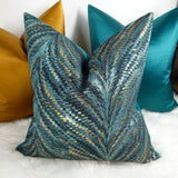 Luxor Teal Handmade Cushion Cover