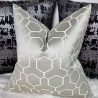 Nova Handmade Cushion Cover in Silver Geometric