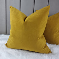 John Lewis Luxury Knitted Velvet in Golden Yellow Fabric Cushion Cover