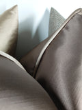 Duchess Chocolate piped in Antique gold Satin Luxury Cushion Cover
