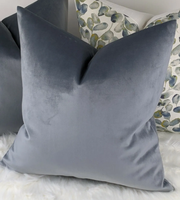 John Lewis Luxury Knitted Velvet in Thistle / Slate Blue Fabric Cushion Cover