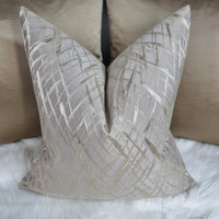 Vittata Mink / Gold Criss Cross Design Cushion Cover