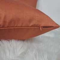 Plain Orange / Pumpkin Spice  Handmade Luxury Slightly Ribbed Satin Cushion Cover