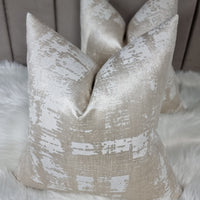 Luminous In Champagne Gold Metallic Shimmer Luxury Cushion Cover