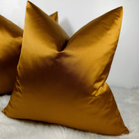 Elegance Ochre Gold Beautiful Soft Satin Cushion Cover