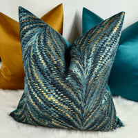 Luxor Teal Handmade Cushion Cover