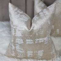 Luminous In Champagne Gold Metallic Shimmer Luxury Cushion Cover