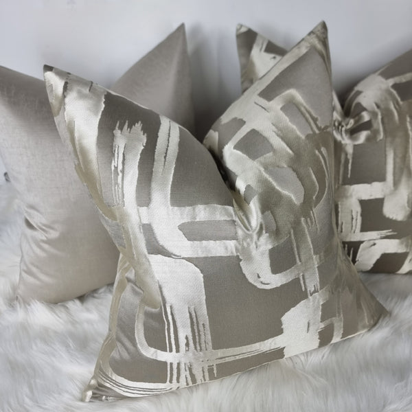 Designer Harlequin Asuka Pewter Cushion Cover Taupe