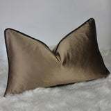 12"x20" Majestic Gold Luxury Cushion Cover piped in Black Satin