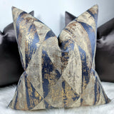 Mystique Blue & Gold Handmade Cushion Cover