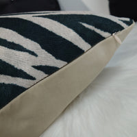 Velvet Zebra Print Cushion Cover Animal Print Cream & Black