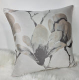 Harlequin "LOTUS in DOVE MOONSTONE" Handmade Cushion Cover Silver VELVET Reverse