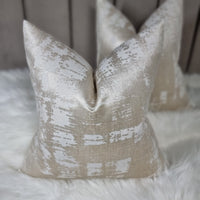 Luminous In Champagne Gold Metallic Shimmer Luxury Cushion Cover