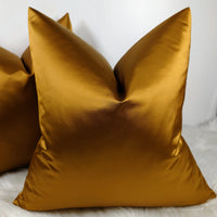 Elegance Ochre Gold Beautiful Soft Satin Cushion Cover