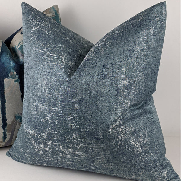Prestigious Textiles Arcadia Turquoise  Azure Handmade Cushion Cover Metallic
